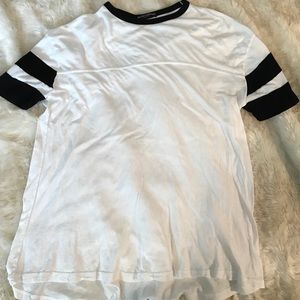 Brandy Melville white and black long tee