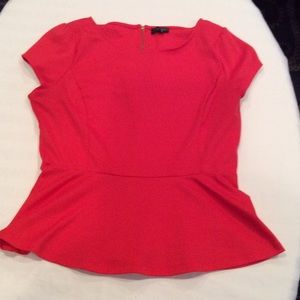 Coral Peplum Top