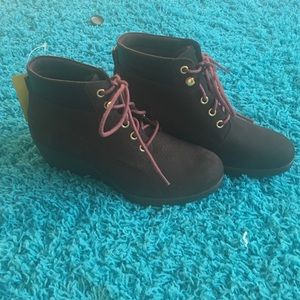 Bootie lace up wedges