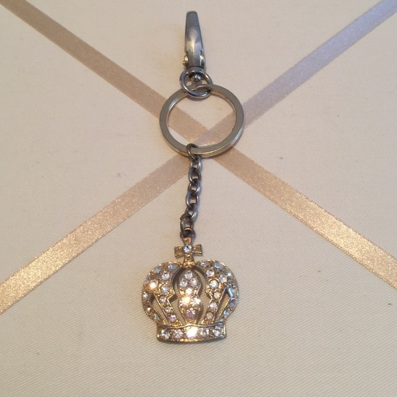 Beautiful crown key ring or charm with rhinestones