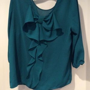 Blouse With Bow Detail on Back