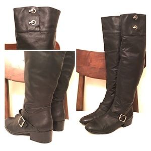 Black leather over the knee high boots size 9.5