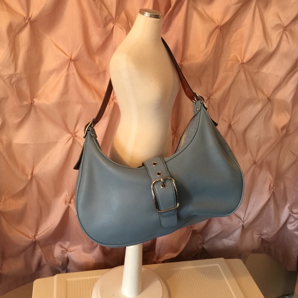 Coach blue leather bag