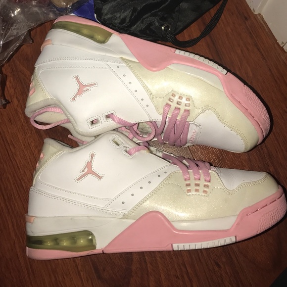 Pink & white Jordan's