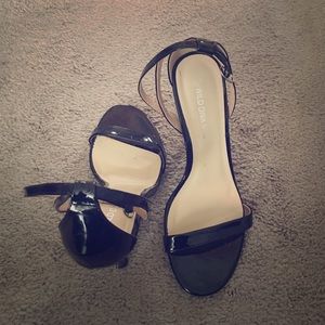 Black patented leather heels