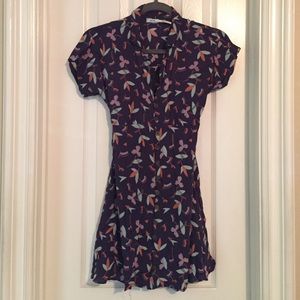 Flowy Purple Print Dress