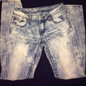 Acid wash, size 7, skinny jeans