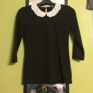 Faux Collar 3/4 length Sleeve Top