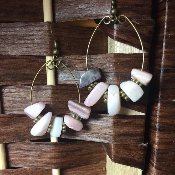 Genuine Pink Opal hoops