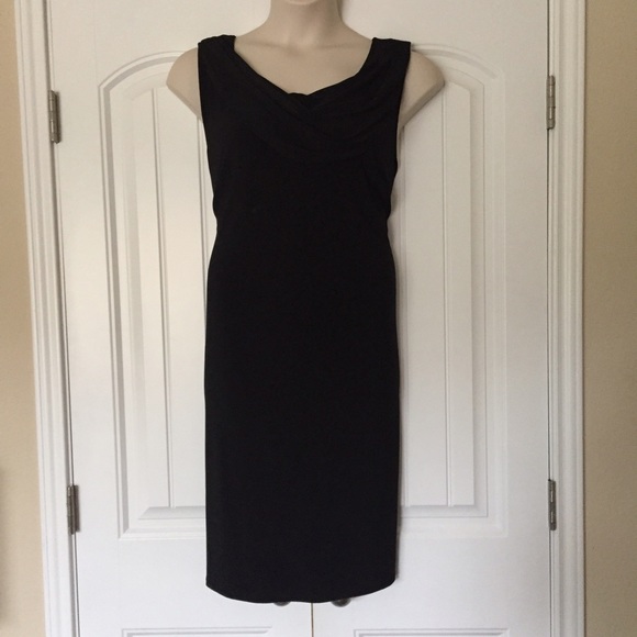 Little black dress, drape neck