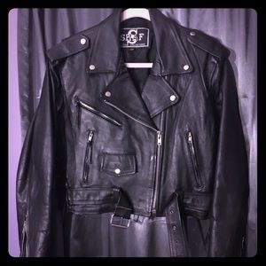 Vintage Genuine Leather SHAF Motorcycle Jacket