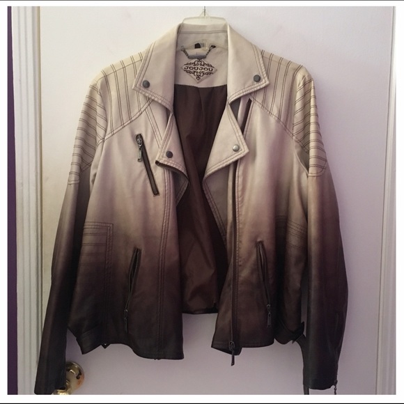 NWOT Ombré Faux Leather Jacket