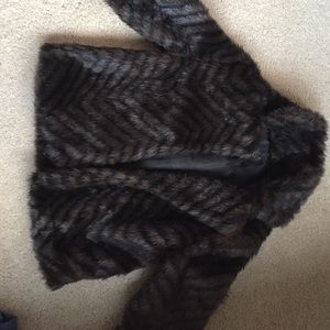 Lined faux fur cropped jacket