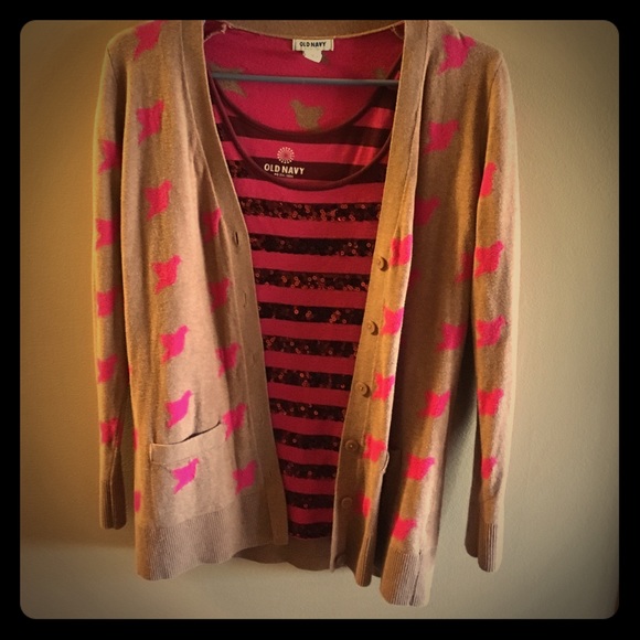 Old navy cardigan and tank top