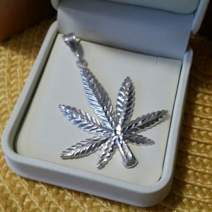 Sterling Silver Pot Leaf Pendant