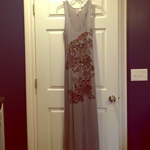 Gray butterfly maxi dress