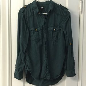 Dark green button down
