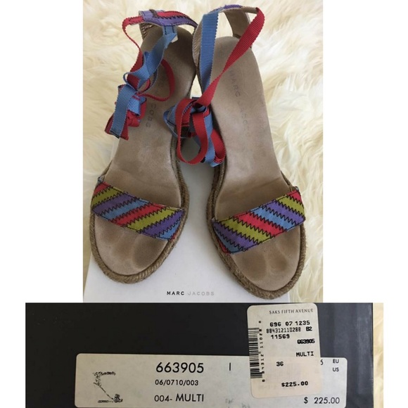 Marc Jacobs-Multi Colored Wedge Sandal-Size 6 - Picture 3 of 4