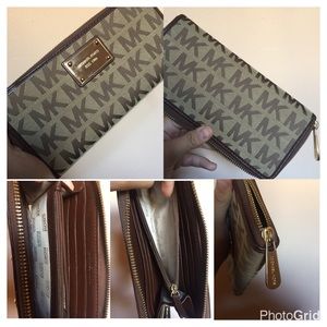 Tan and brown Michael Kors wallet