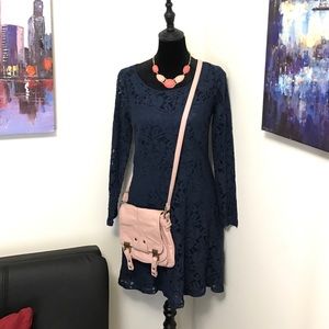NWOT Navy Lace skater dress