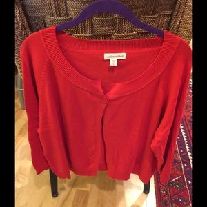 Orange Cropped Length Cardigan Plus Size