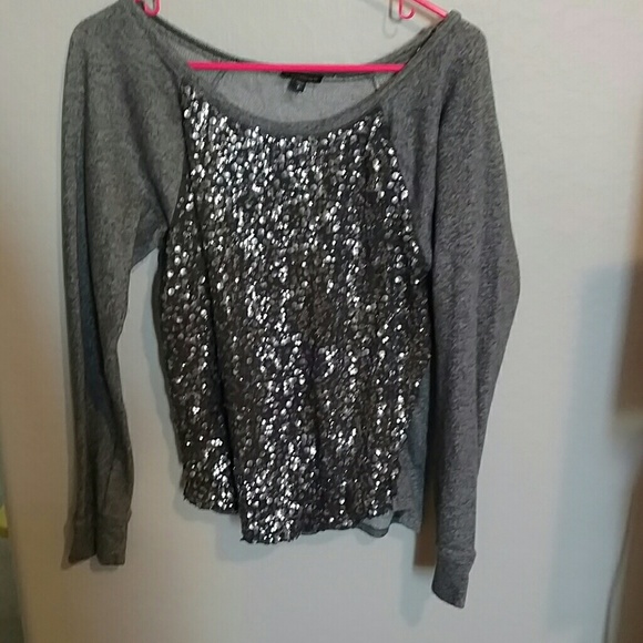 Grey Sequin Express sweater