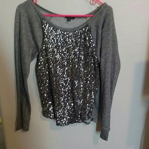 Grey Sequin Express sweater