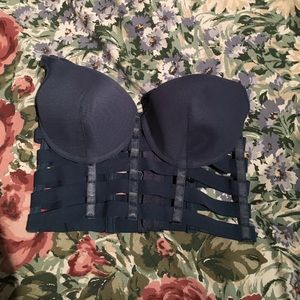 Dark blue cage bralette