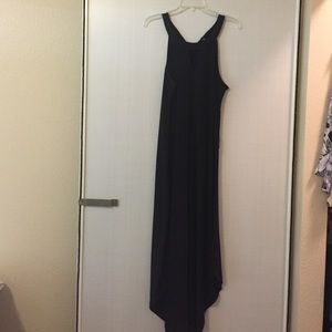 Black Maxi Dress with Asymmetrical Hem