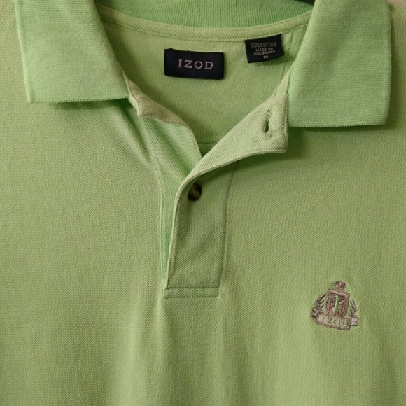 Men's pullover lime green short sleeve