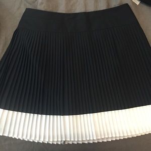 Black and White Pleated Skirt