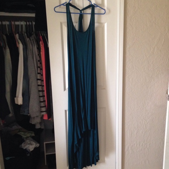 Long flowy teal summer dress