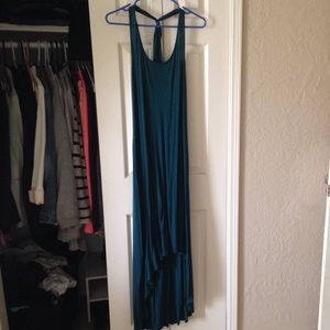 Long flowy teal summer dress