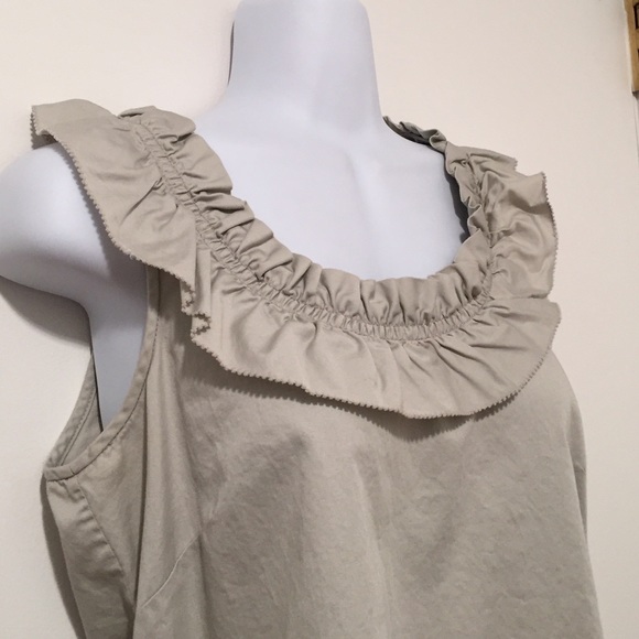 J. Crew Light Gray Ruffle Top - Picture 2 of 4