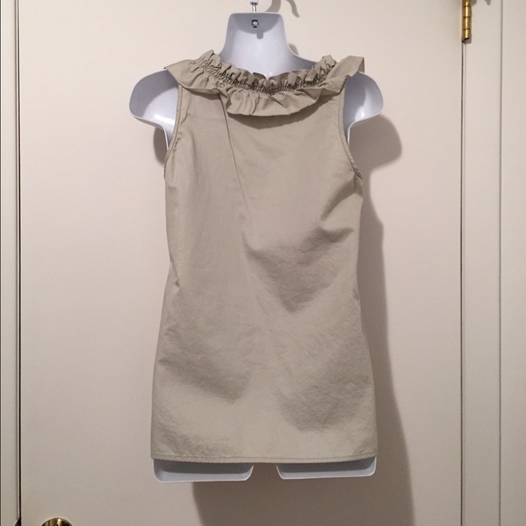 J. Crew Light Gray Ruffle Top - Picture 3 of 4