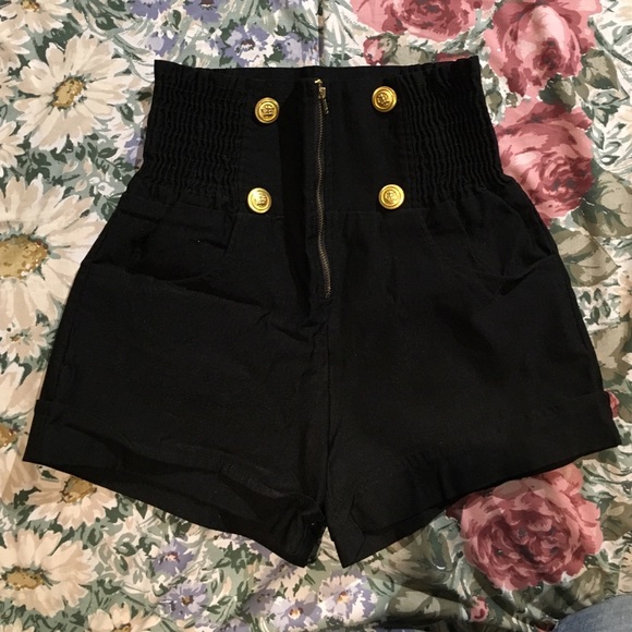 High waisted sailor style shorts