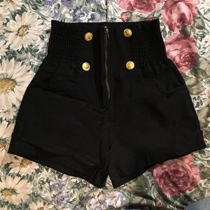 High waisted sailor style shorts