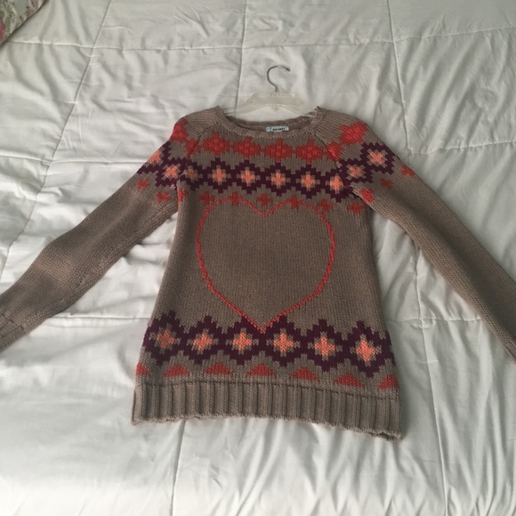 Old Navy Girls Brown Patterned Sweater