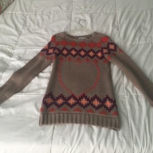 Old Navy Girls Brown Patterned Sweater