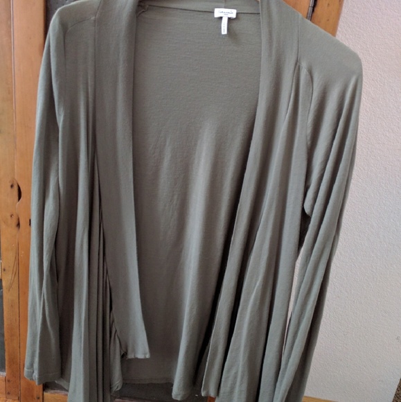 Splendid | moss green pima cotton cardigan, L