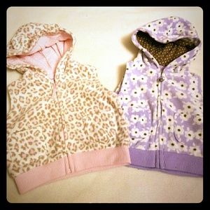 Baby Girl Carter's Fleece Vests size 0-3 months