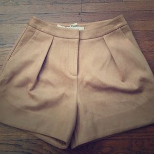 Faux suede camel short