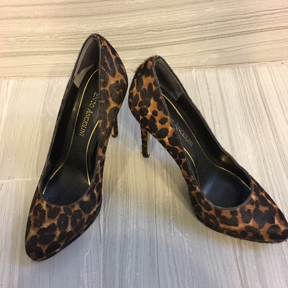 Leopard pony hair heels. Never worn.