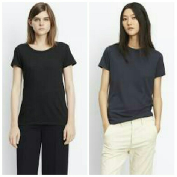 Vince silk and Casmere tops, blue & black, small