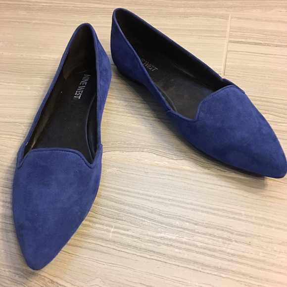 Cobalt blue suede flats. Never worn.