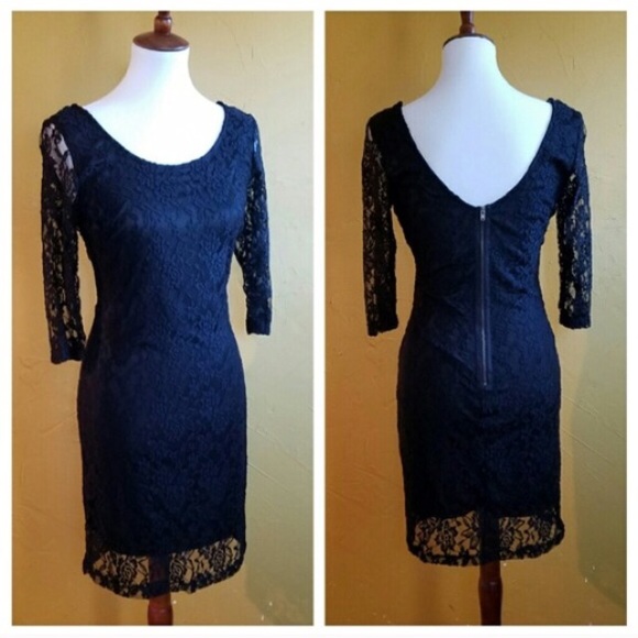 LAST ONE Ezra Sexy Lace Black Mini Dress - Picture 2 of 2