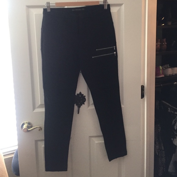 Zara Black Moto knit pant