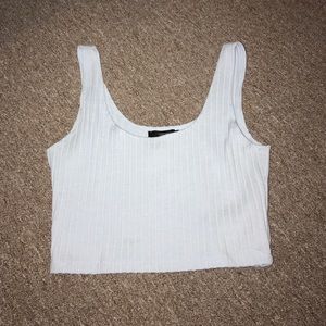 Ribbed dust blue crop top