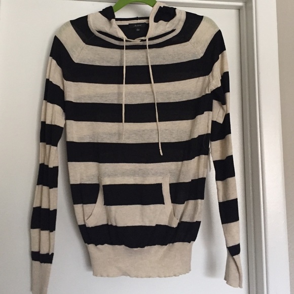 Black and cream color light pullover hoodie