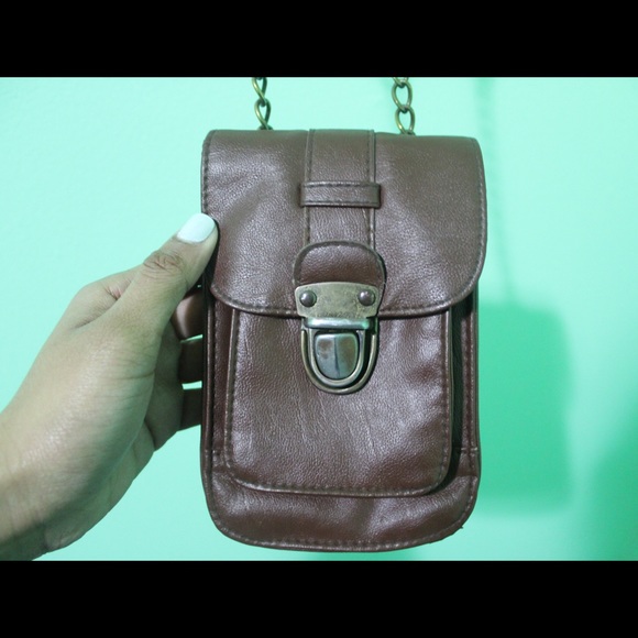 URBAN OUTFITTERS Brown Leather Chain Purse - Picture 2 of 4
